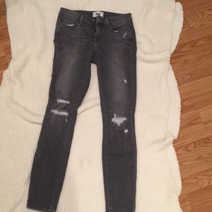 Paige Distressed Verudo Ankle Denim in Smoke